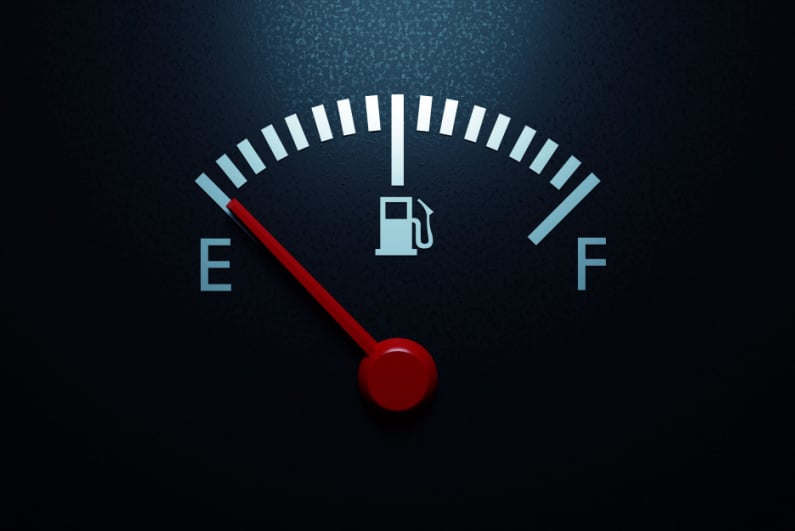 Empty fuel gauge