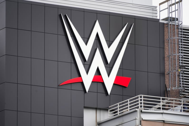 WWE logo on building