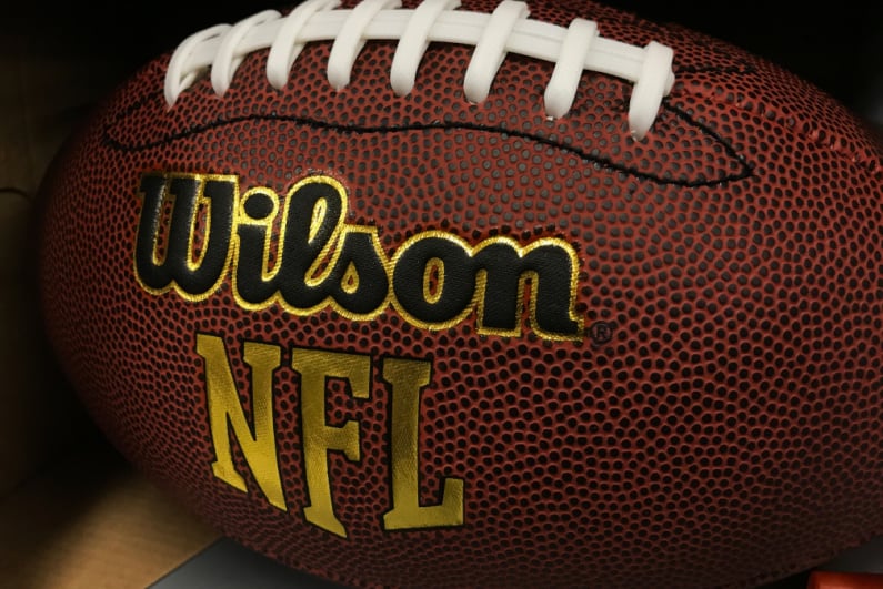 NFL logo on football