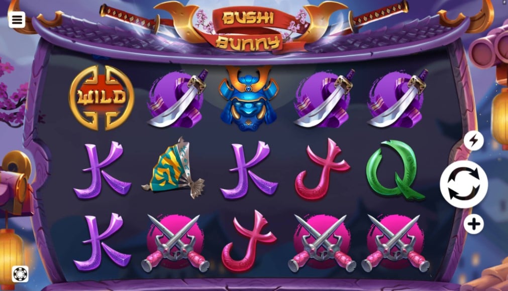 Bushi Bunny slot reels by Mobilots