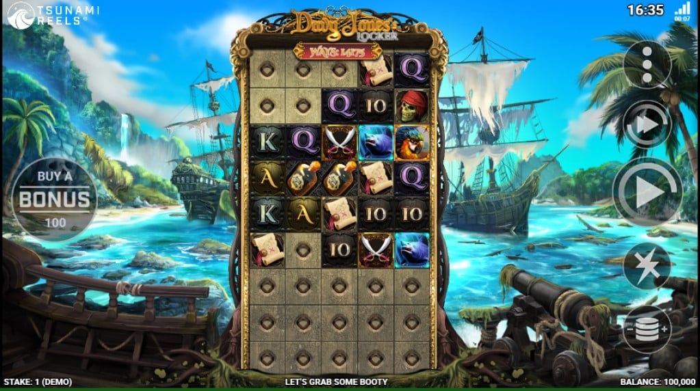 Davy Jones Locker slot reels by Rogue