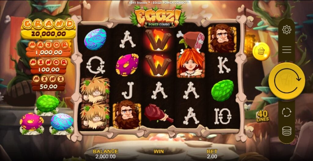 Eggz! Power Combo slot reels by All41 Studios