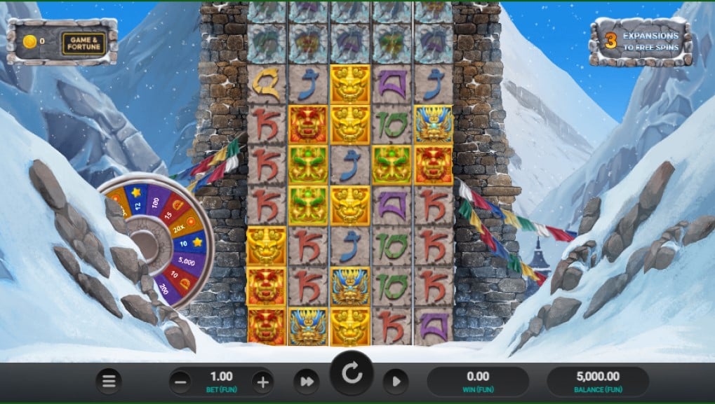 Everest slot reels by Four Leaf Gaming