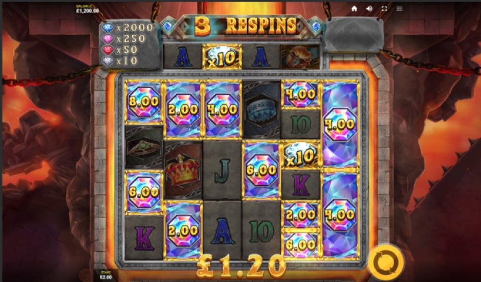 Gems Inferno slot reels by Red Tiger