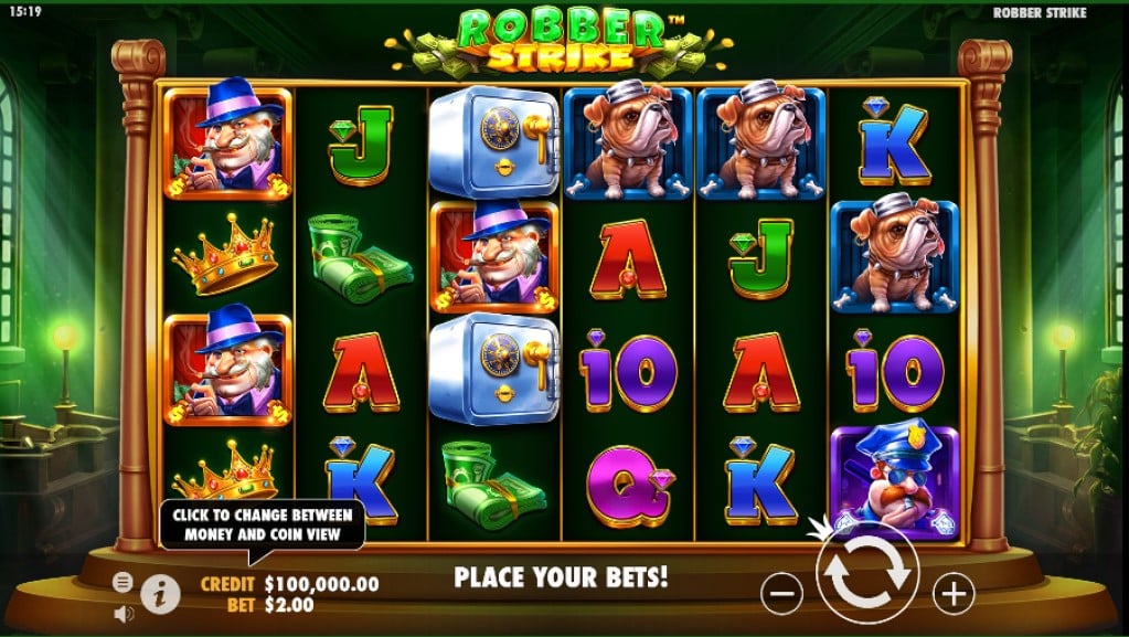 Robber Strike slot reels by Pragmatic Play