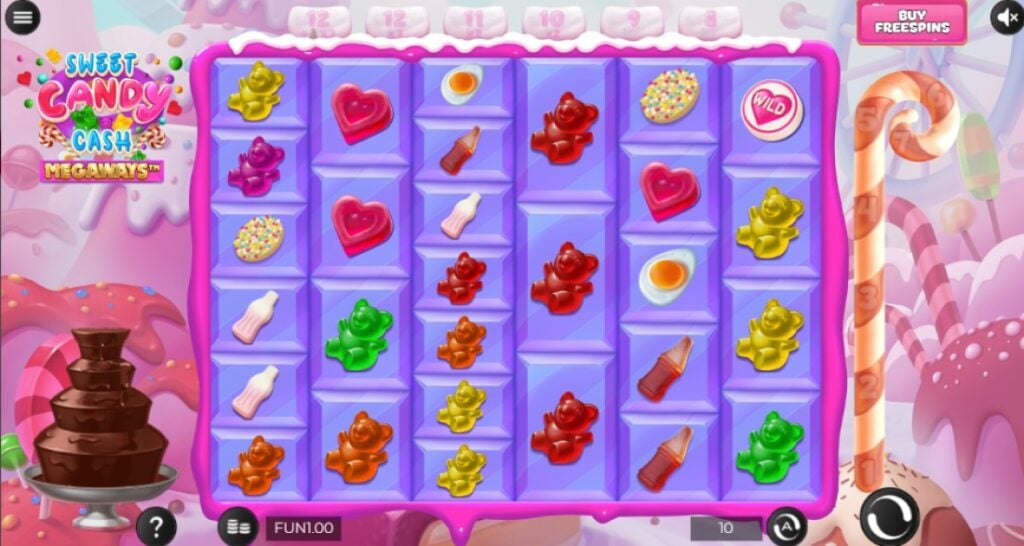 Sweet Candy Crush Megaways slot reels by Iron Dog Studio